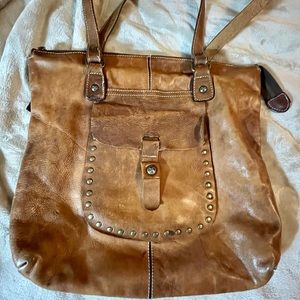 Patricia Nash Brown Leather Brass Hardware Large Tote Bag Very Gently Used